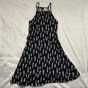 H&M Divided black feather skater mini dress